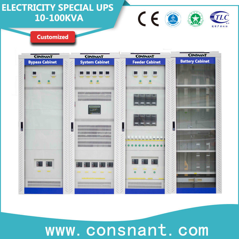 Mises sous tension élevées adaptées aux besoins du client de l'électricité, système d'alimentation non interruptible 220V/384V 10 - 100KVA