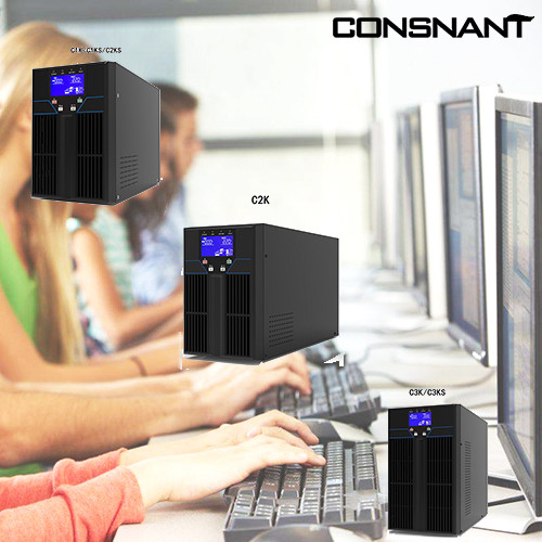 L'énergie d'ordinateurs maintiennent le système en ligne à haute fréquence 1-3KVA d'UPS de noir de C.C à C.A.