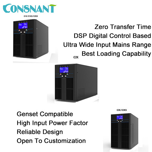 Double conversion PFC de 70HZ UPS de transfert zéro à haute fréquence en ligne de système